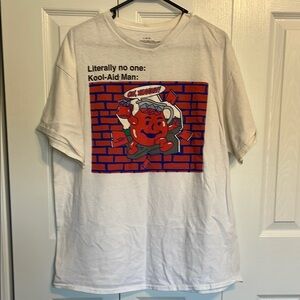 White Kool-Aid Man Graphic T-Shirt size large 2020 Kraft food shirt